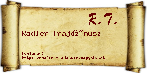 Radler Trajánusz névjegykártya